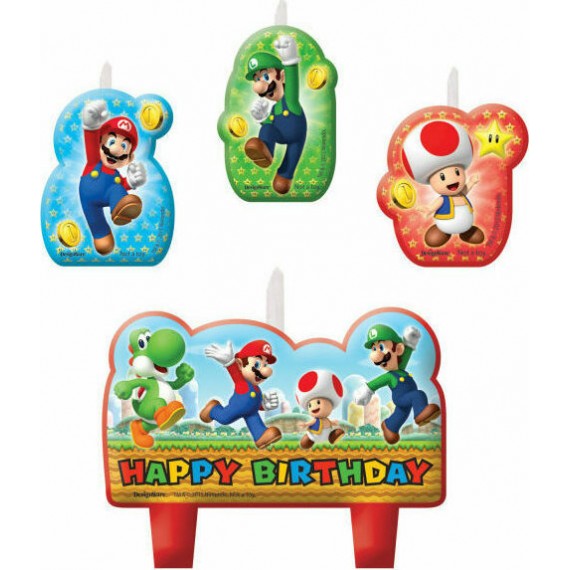 4 μίνι Κεριά Super Mario...